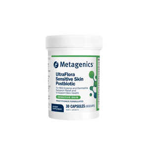 A supplement called UltraFlora Sensitive Skin Postbiotic by Metagenics.