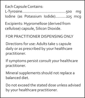 Supplement facts for Iodine & Tyrosine by RN Labs