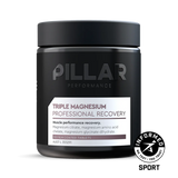 A supplement container with the name Triple Magnesium Tablets by Pillar Performance.