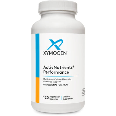A Supplement container with the name ActivNutrients Performance by Xymogen.