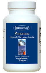 An image of a supplement bottle with the label Pancreas Natural Glandular (Lamb)