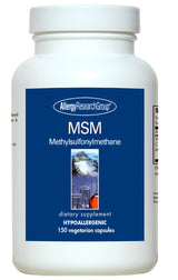 A supplement with the label MSM Methylsulfonylmethane