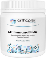 A Supplement container with the name GIT ImmunBiotic (300g) by Orthoplex White