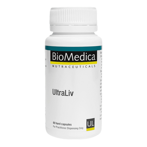 A Supplement container with the name UltraLiv by BoMedica.