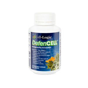 A Supplement container with the name DefenCell by Cell Logic.