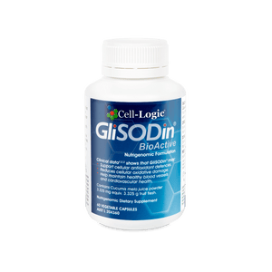 A Supplement container with the name GliSODin by Cell-Logic.