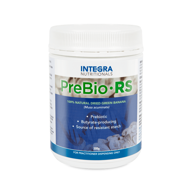 A Supplement container with the name PreBio RS by Integra Nutritionals.
