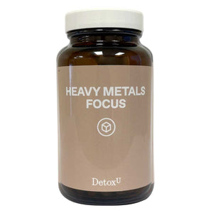 A Supplement container with the name Heavy Metals Focus by Detox 