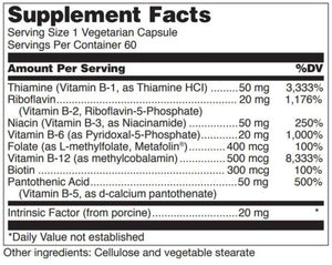 This is a picture ingredients: Thiamine, Riboflavin. Niacin B-6, Folate, Vitamin B-12, Biotin, Pantothenic Acid. Intrinsic Factor. 