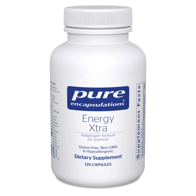 A Supplement container with the name Energy Xtra by Pure Encapsulations.
