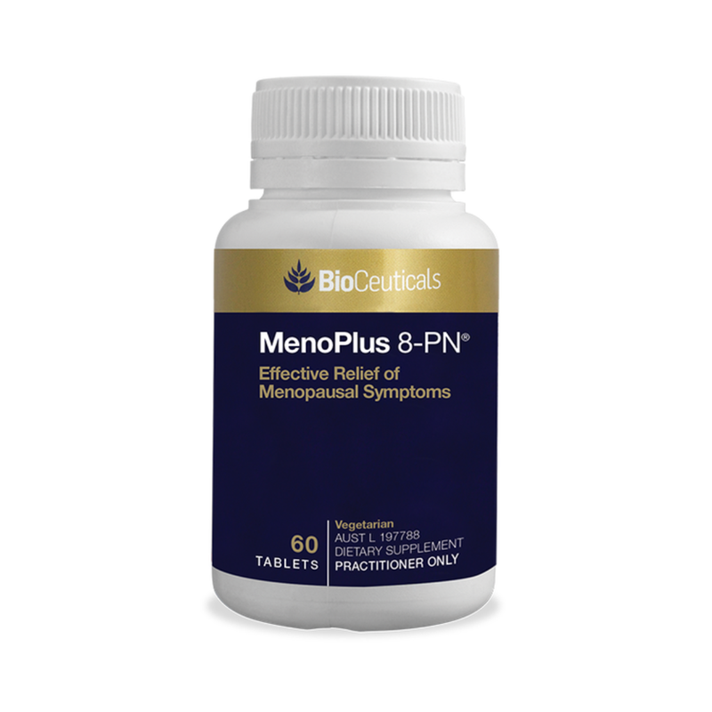 White bottle image of Bioceuticals MenoPlus 8-PN