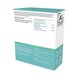 Back of box of Activated Probiotics probiotics describing details like ingredients and instructions