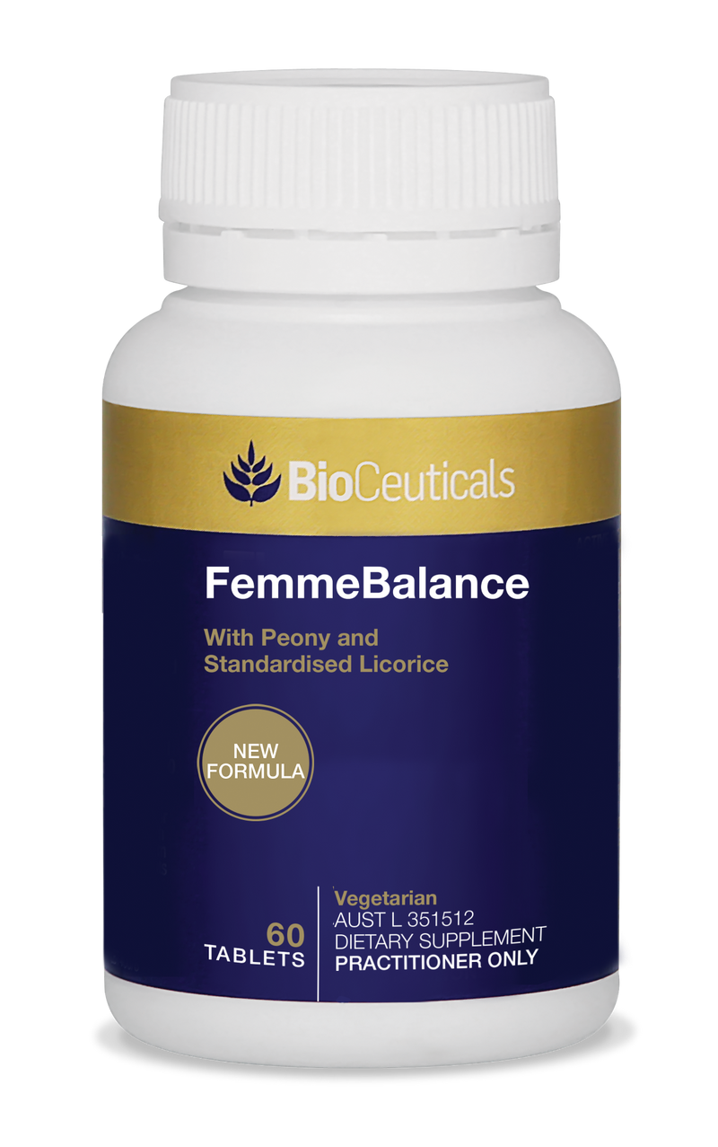 Product bottle image of Bioceuticals Femme Balance with Peony and Licorice.