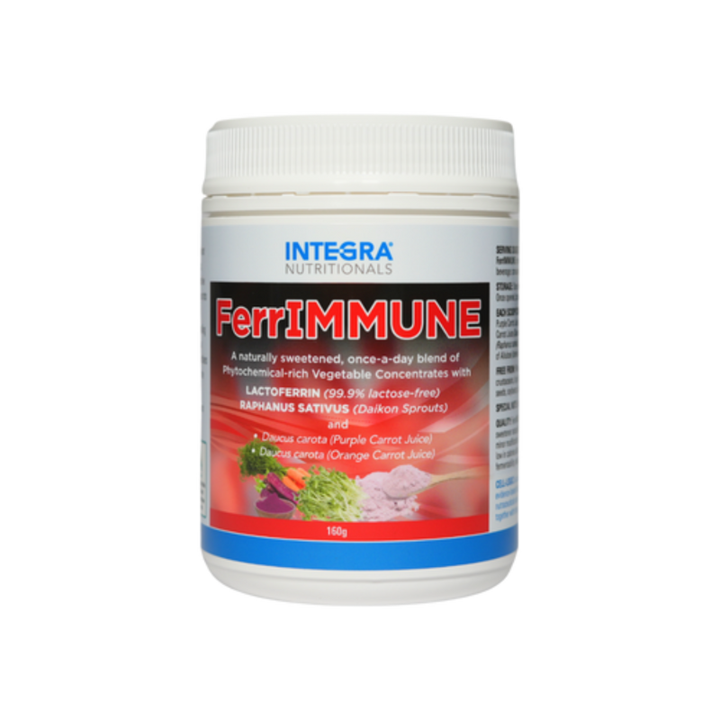A Supplement container with the name FerrIMMUNE by Integra Nutritionals 