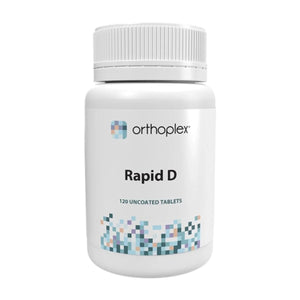 A Supplement container with the name Rapid D by Orthoplex White.