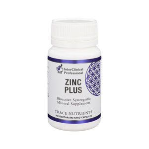 A supplement bottle called Zinc Plus by Interclinical