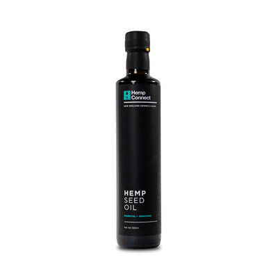 A Supplement container with the name Hemp Seed oil by Hemp Connect.