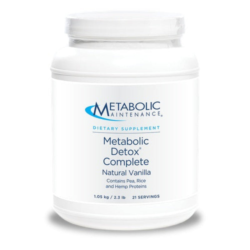 A Supplement container with the name Metabolic Detox Complete (Natural Vanilla) by Metabolic Maintenance