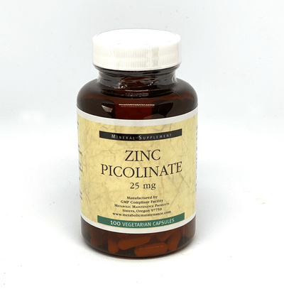 Image of Zinc Picolinate 25 mg by Metabolic Maintenance - 100 caps. 