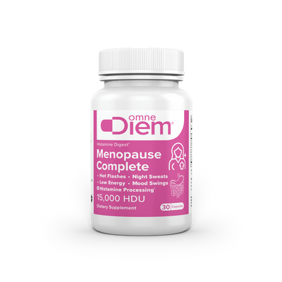 A Supplement container with the name Menopause Complete by Omne Diem.