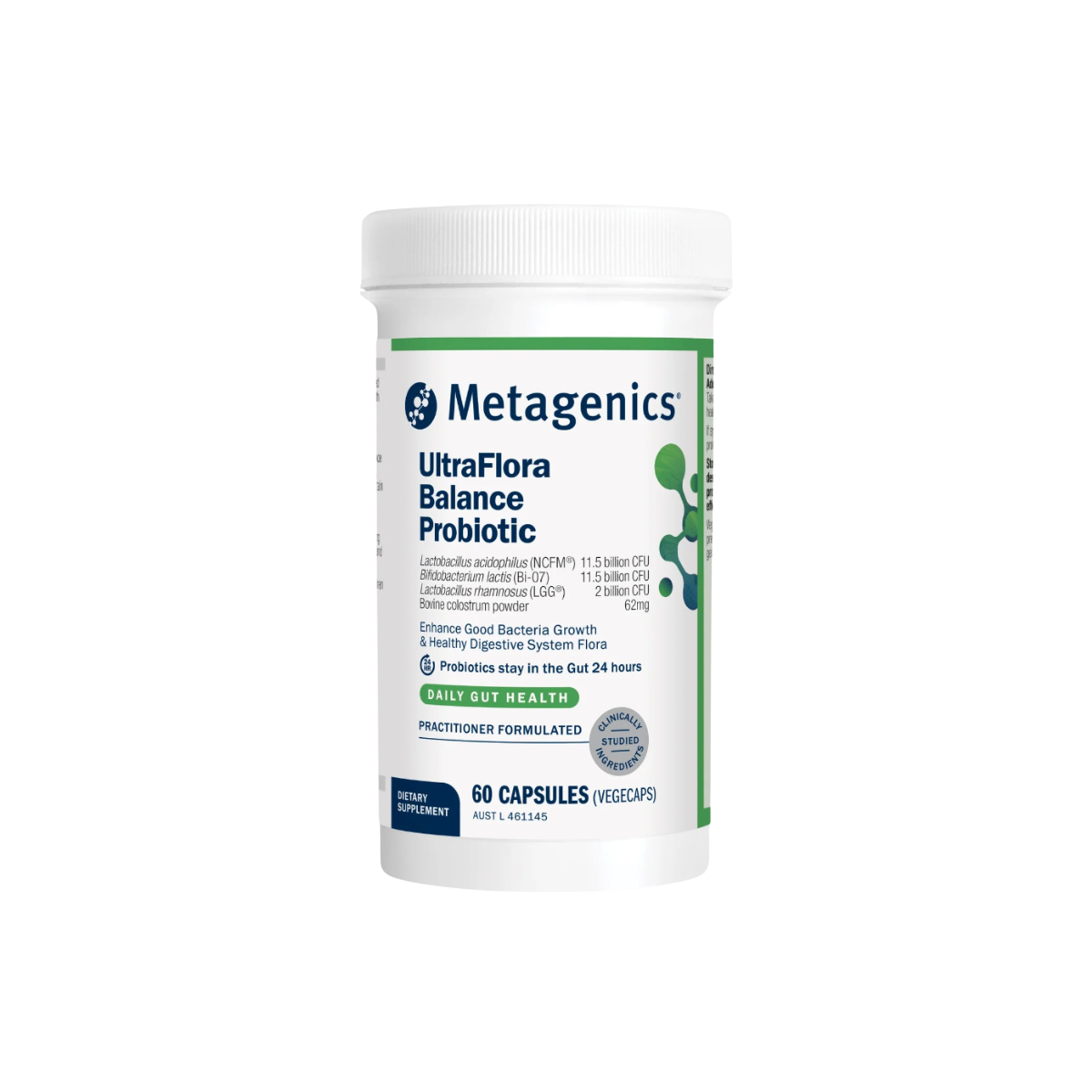 A supplement called Ultra Flora Balance Probiotic by Metagenics. 
