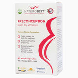 A Supplement container with the name Preconception Multi for Women by NaturoBest.