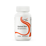 A Supplement container with the name Optimal Man by Seeking Health.