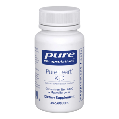 A Supplement container with the name PureHeart K2D by Pure Encapsulations.