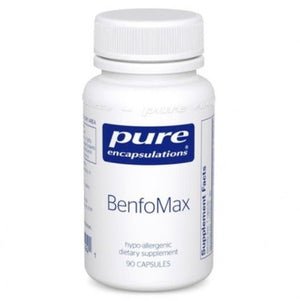 A Supplement container with the name BenfoMax b y Pure Encapsulations.