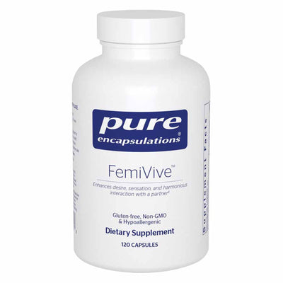 A Supplement container with the name FemiVive by Pure Encapsulations.