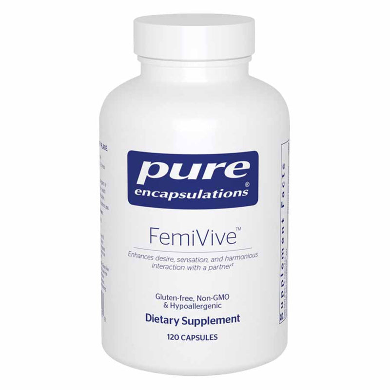 A Supplement container with the name FemiVive by Pure Encapsulations.
