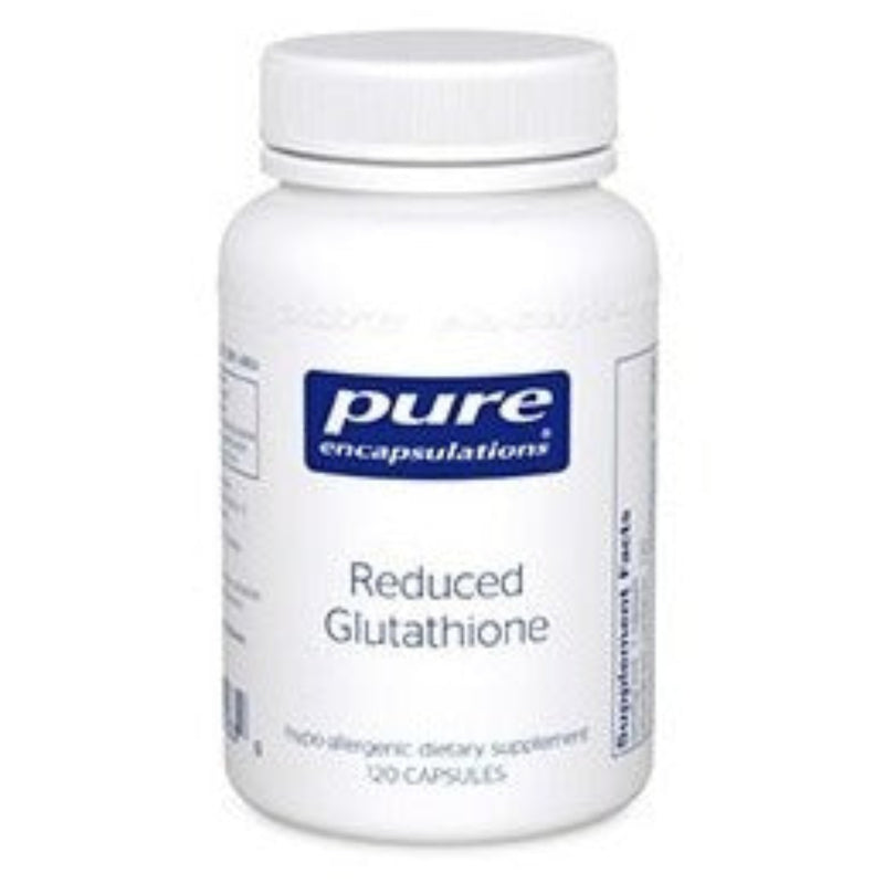 A Supplement container with the name Reduced Glutathione by Pure Encapsulations.