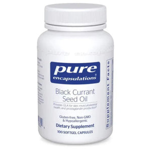 A Supplement container with the name Black Currant Seed Oil by Pure Encapsulations.