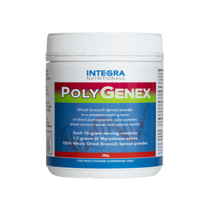 A Supplement container with the name PolyGenex by Integra Nutrtionals 