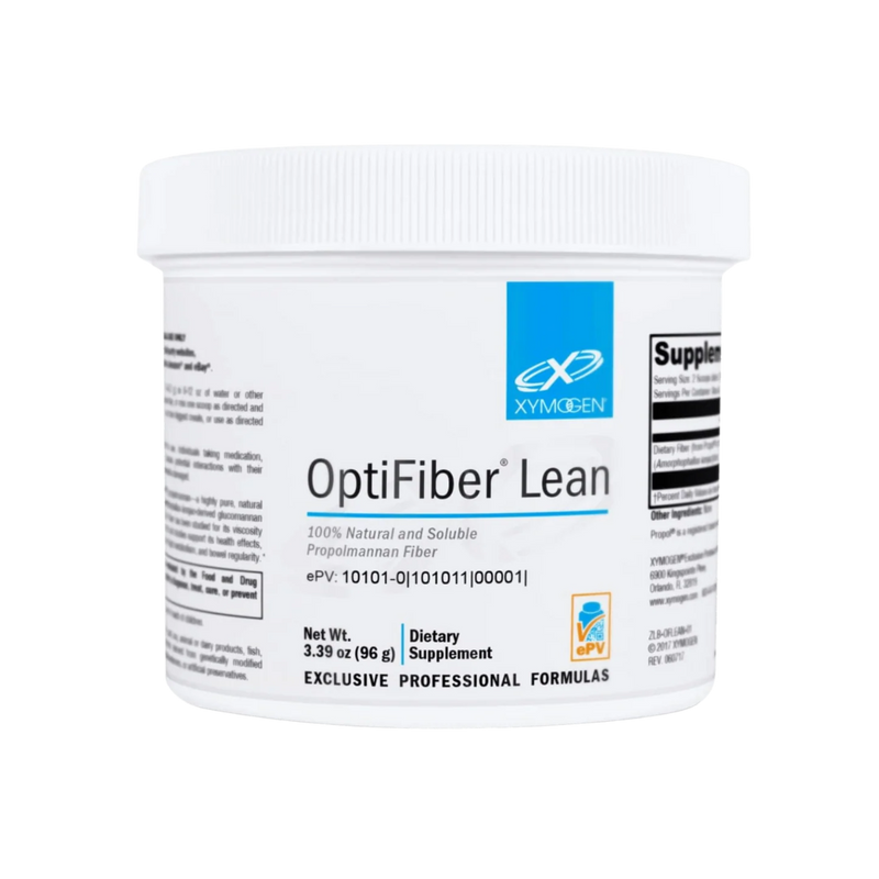 A Supplement container with the name OptiFiber Lean by Zymogen