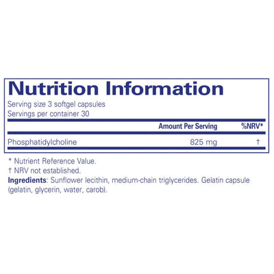 Text describing the ingredients: Phosphatidylcholine.