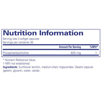 Text describing the ingredients: Phosphatidylcholine. 