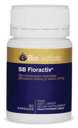 BioCeuticals blue and gold product image of SB Floractive 30 capsules.
