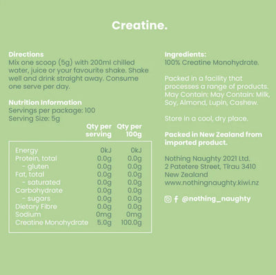 Ingredients: Creatine Monohydrate