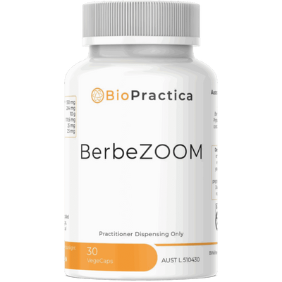 A Supplement container with the name BerbeZOOM by BioPractica.