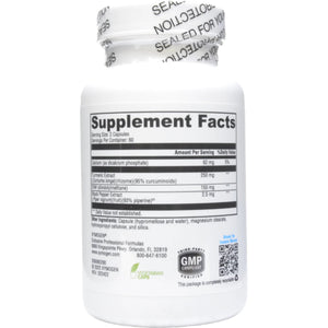 ext listing the ingredients including Calcium, dicalcium phosphate, Turmeric, Curcuma longa, rhizome, curcuminiods, Dim, Dinndolylmethane, Black pepper extract, piper nigrum, bioperine