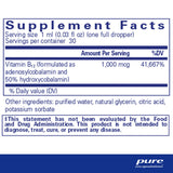 Ingredients: Vitamin B12 (formulated as adenosylcobalamin and 50% hydroxycobalamin).