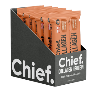 A Box of 12 Supplement bars (Hazelnut Brownie) by Chief Nutrition