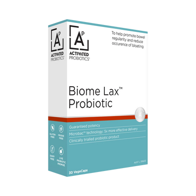 A box with the name Biome Lax Probiotic