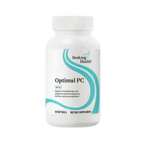 A Supplement container with the name Optimal PC by Seeking Health.