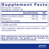 Ingredients: Calcium (as calcium citrate), Magnesium (as Magnesium citrate).