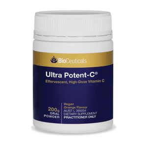 A Supplement container with the name Ultra Potent-C (200g) by BioCeuticals.