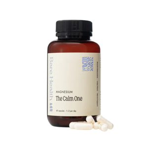 A Supplement container with the name The Calm One (60 Caps) by Bare Health.