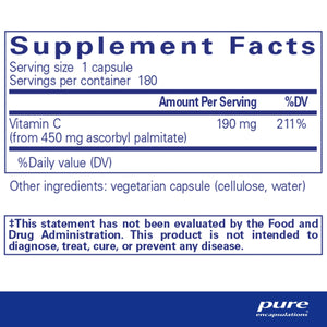 Ingredients: Vitamin C (from 450mg ascorbyl palmitate).