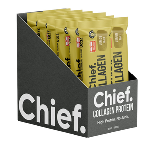 A Box of 12 Supplement bars (Lemon Tart) by Chief Nutrition.